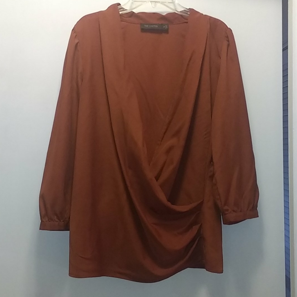 Rust Colored Faux Wrap Top